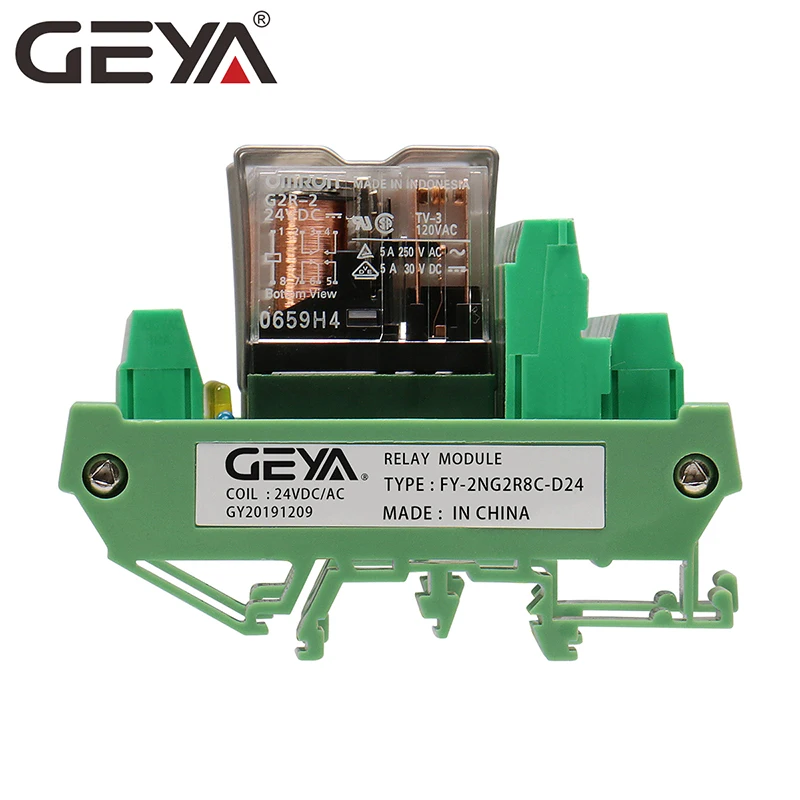GEYA 2NG2R 8 каналов Omron Реле модуль 2NO 2NC 12V 24V от источника переменного или постоянного