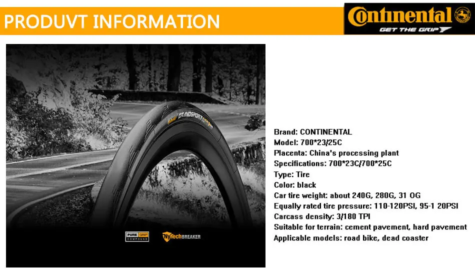 

Continental Bicycle Tire Road Bike Parts 700x23c 25c Road Bike Tire Foldable Bicycle Tire Kevlar Fiber 120TPI