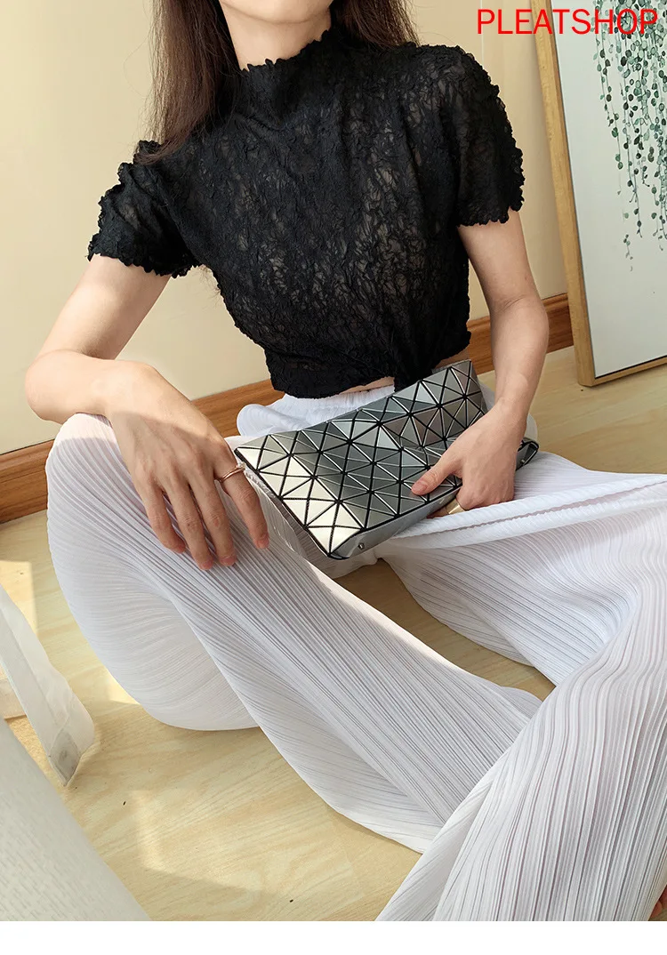 MIYAKE Pleated Pants 2020 Summer Slimming Mopping Pants Pleated White Wide Leg Pants joggers women pantalon femme trousers women