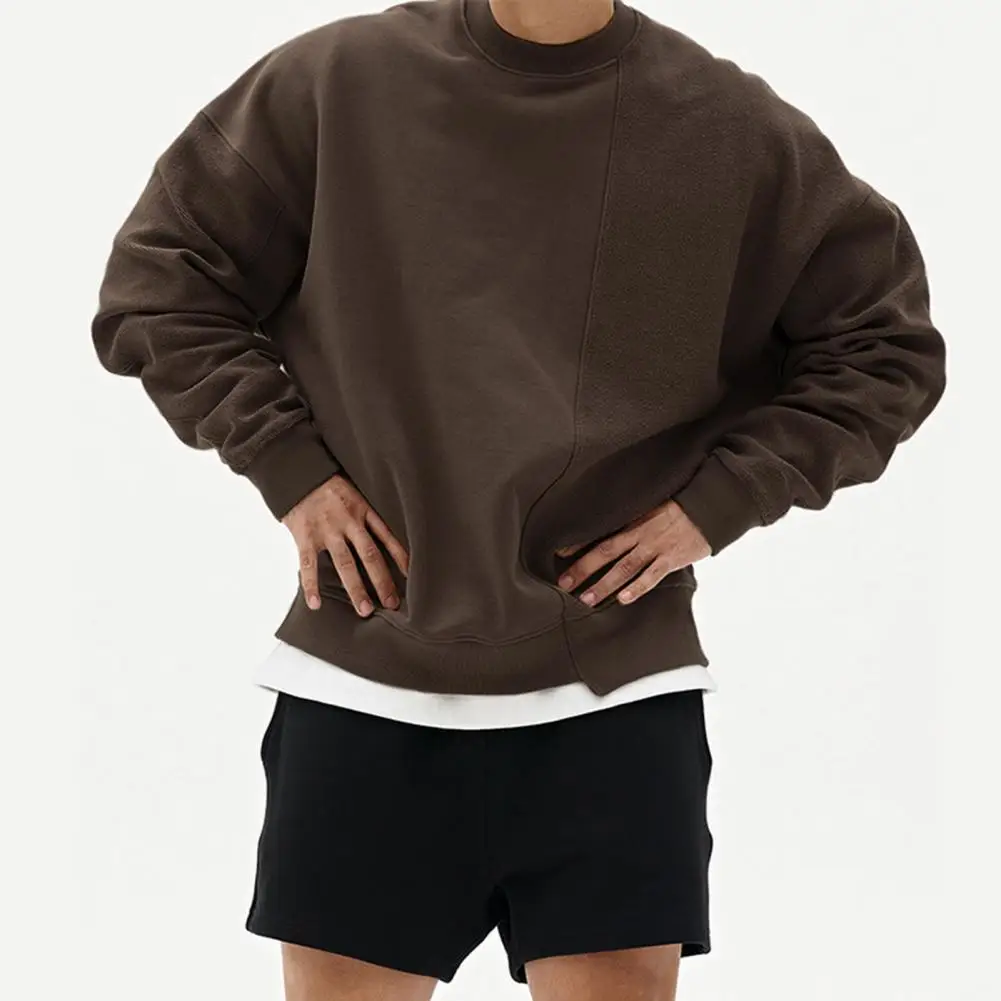 

Men Top Durable Machine Wash Autumn Sweatshirt Long Sleeve Elastic Autumn Sweatshirt