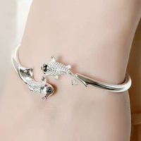 high quality women girls fashion silver jewelry carp charm bracelet european and american party jewelry accessories