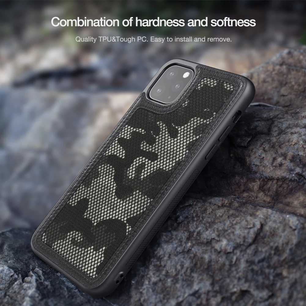 Nillkin для iPhone 11 Pro Max чехол 3D текстурированный нескользящий военный Камуфляжный отражающий чехол для телефона для iPhone 11 Pro
