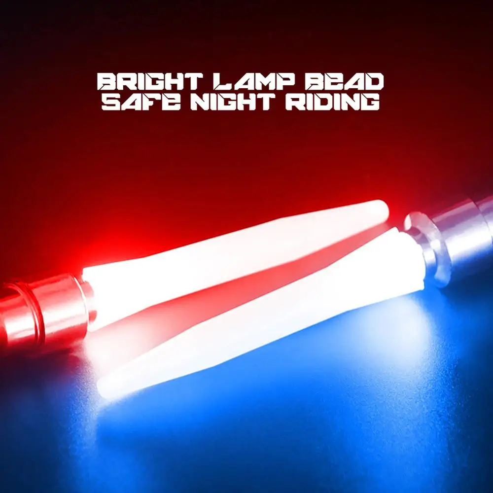 2 Buah Lampu LED Sepeda Motor Nozzle Jalan Cahaya Bersepeda Berbicara Lampu Ban Tutup Katup Ban Roda LED Sepeda Lampu Sepeda aksesoris