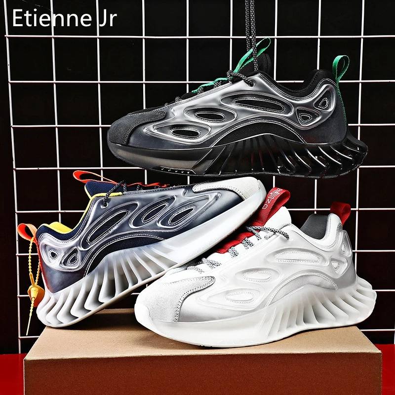

Этьен Jr Мужская Весна лезвие кроссовки большой Размеры Модные Повседневные кроссовки ТПУ подошве со шнуровкой спереди однотонные Цвет тре...