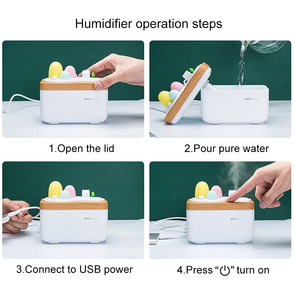 Night Light Humidifier Aroma Diffuser Romantic Creative 420ML ABS for Ultrasonic Ionizer Indoor Car Atomizer | Бытовая техника