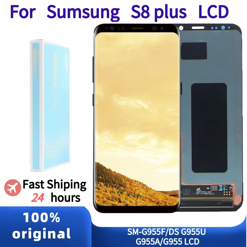 Enlarge 100% ORIGINAL Super AMOLED LCD for SAMSUNG Galaxy S8 Plus Display /SM-G955 G955U G955F/DS LCD Touch Screen Digitizer Assembly