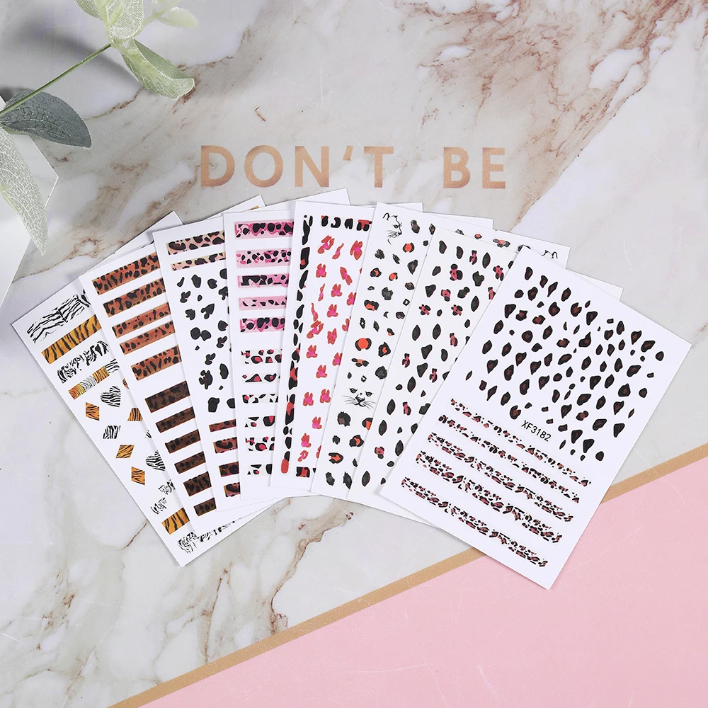 Наклейка для маникюра с леопардовым принтом 3d стерео наклейка ногтей матовая