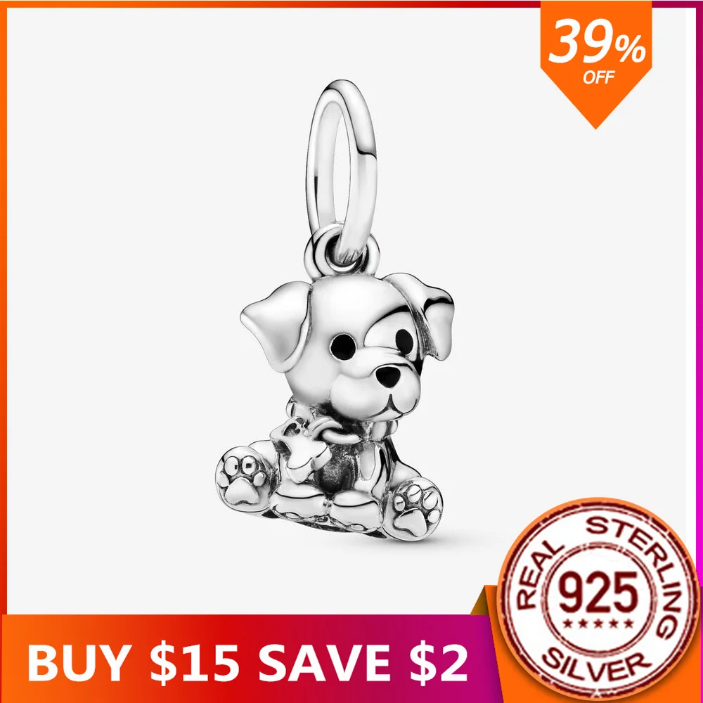 Аутентичные 925 пробы серебряные подвески для Лабрадора щенка собаки шармы из