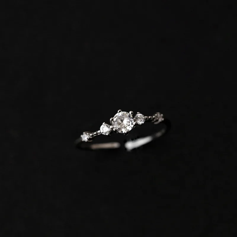 

Открытое регулируемое кольцо из стерлингового серебра S925 пробы в стиле ins, нишевое стильное простое темпераментное кольцо в холодном стиле