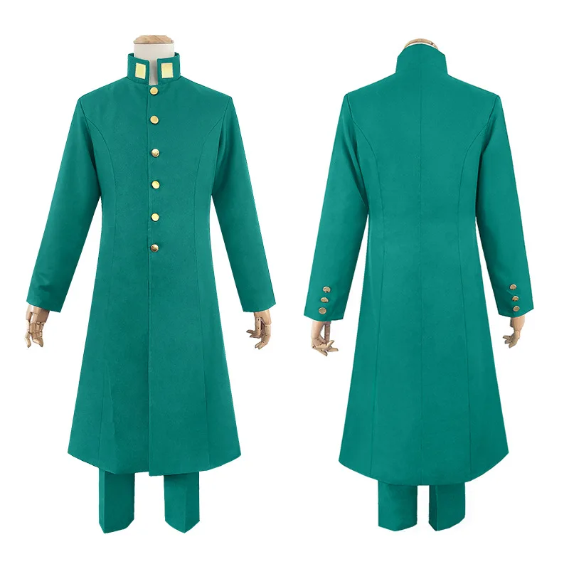 

Anime JoJo's Bizarre Adventure Kakyoin Noriaki Cosplay Costume Unisex Halloween Party Green Trench + Pant Uniform Sets