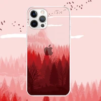 travel mountain forest cloud clear phone case for iphone 7 8 plus 11 12 13 pro max x xs max xr se 2020 transparent cover fundas