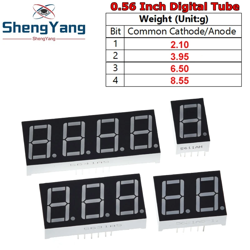 7-сегментный светодиодный дисплей 0 56 дюйма 1 бит/2 бит/3 Бит/4-битная цифровая