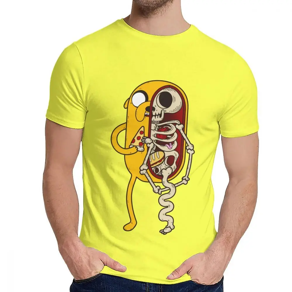 Цвет: желтый Мужская футболка Adventure Time хорошая хлопковая Новая мужская Винтажная футболка с круглым вырезом - Цвет: Цвет: желтый