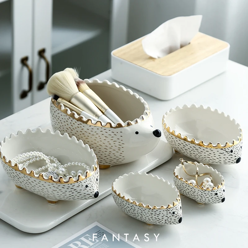 

Коробка для еды в скандинавском стиле Ежик хомяк коробка для хранения ювелирных изделий керамическая коробка для хранения ключей зерниста...