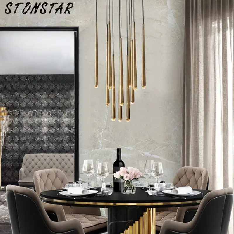 Современный минималистский медный канделябр американский ресторан украшение