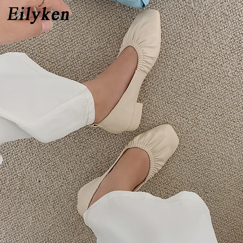 Туфли на плоской подошве Eilyken женские лоферы балетки Осенние фиолетовые мягкие