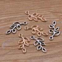 30pcs 1325mm 2 color two sided branches charms plant connector for diy earrings necklace bracelet jewelry making accessories