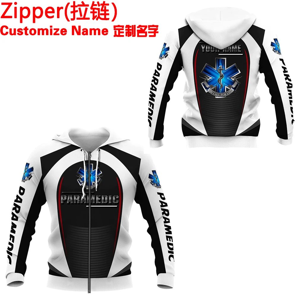 

LIASOSO Emergency Medical Technician EMT EMS Paramedic personalizer name Unisex 3D Print Sweatshirt/Hoodies/zipper/Jacket