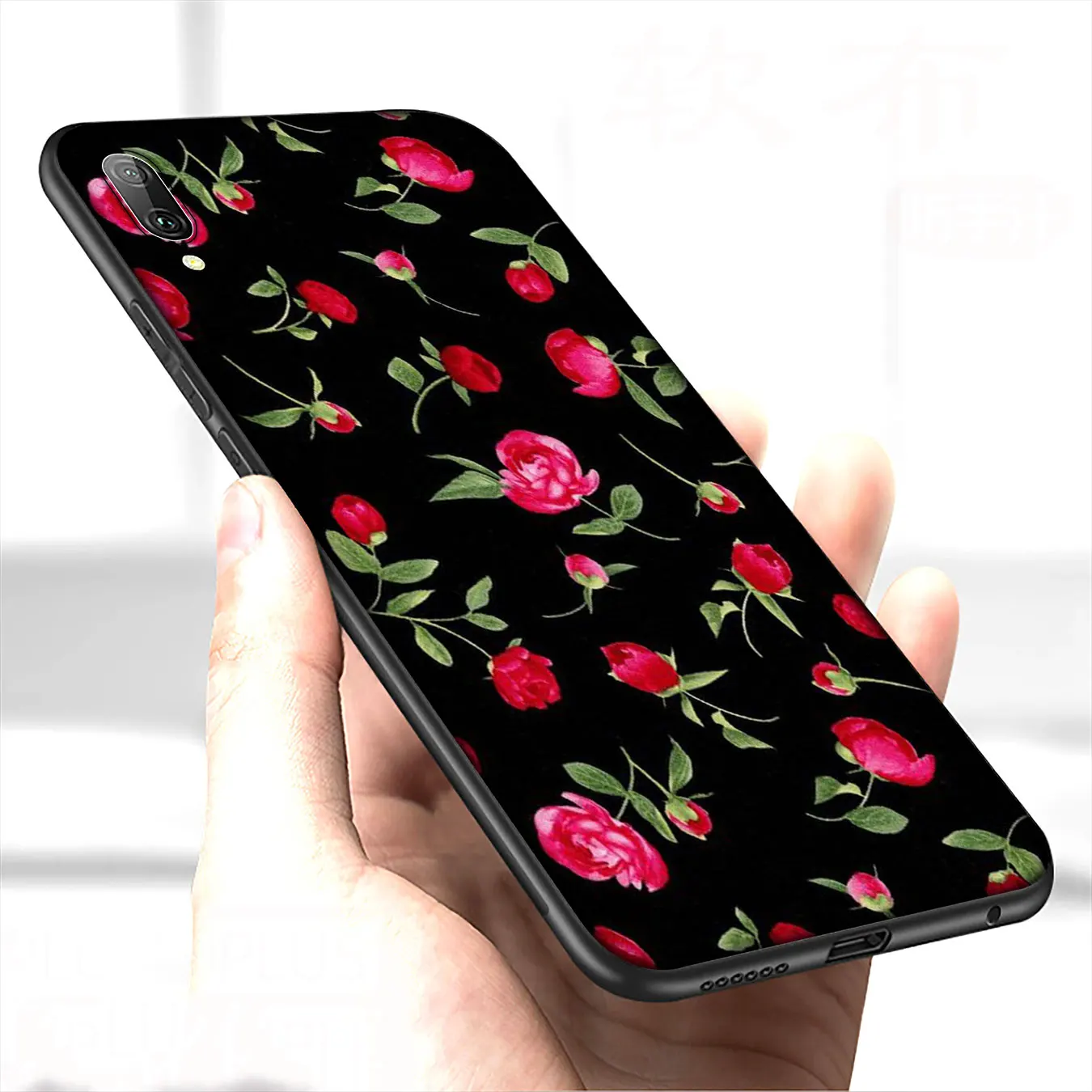 Цветной мягкий чехол IYICAO flower red Pink rose для Huawei Y9 Y7 Y6 Prime 2019 Honor 20 10 9 9X 8C 8X 8 Lite 7C 7X 7A Pro |