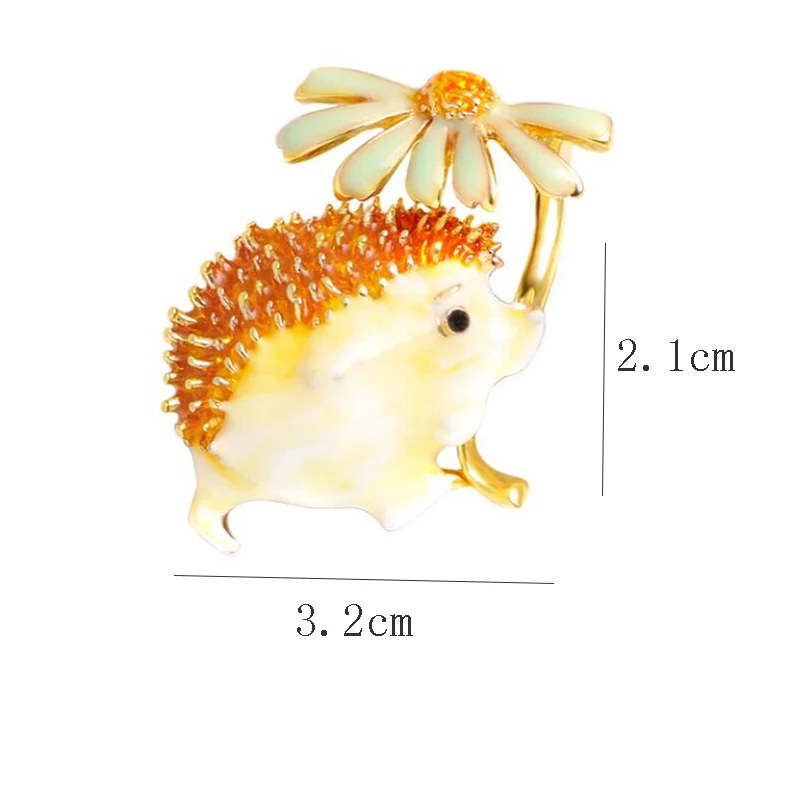 

Cute Hedgehog Brooch Fashion Daisy Brooches For Women Animal Jewelry Funny Winter Design High Quality New 2020 Enamel Pins Gifts