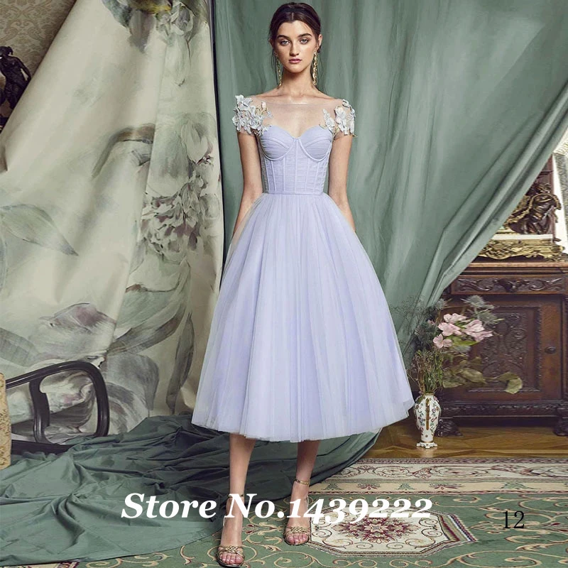 

Платье для выпускного вечера, Сиреневое платье А-силуэта с цветочной аппликацией, коктейльное платье для выпускного вечера