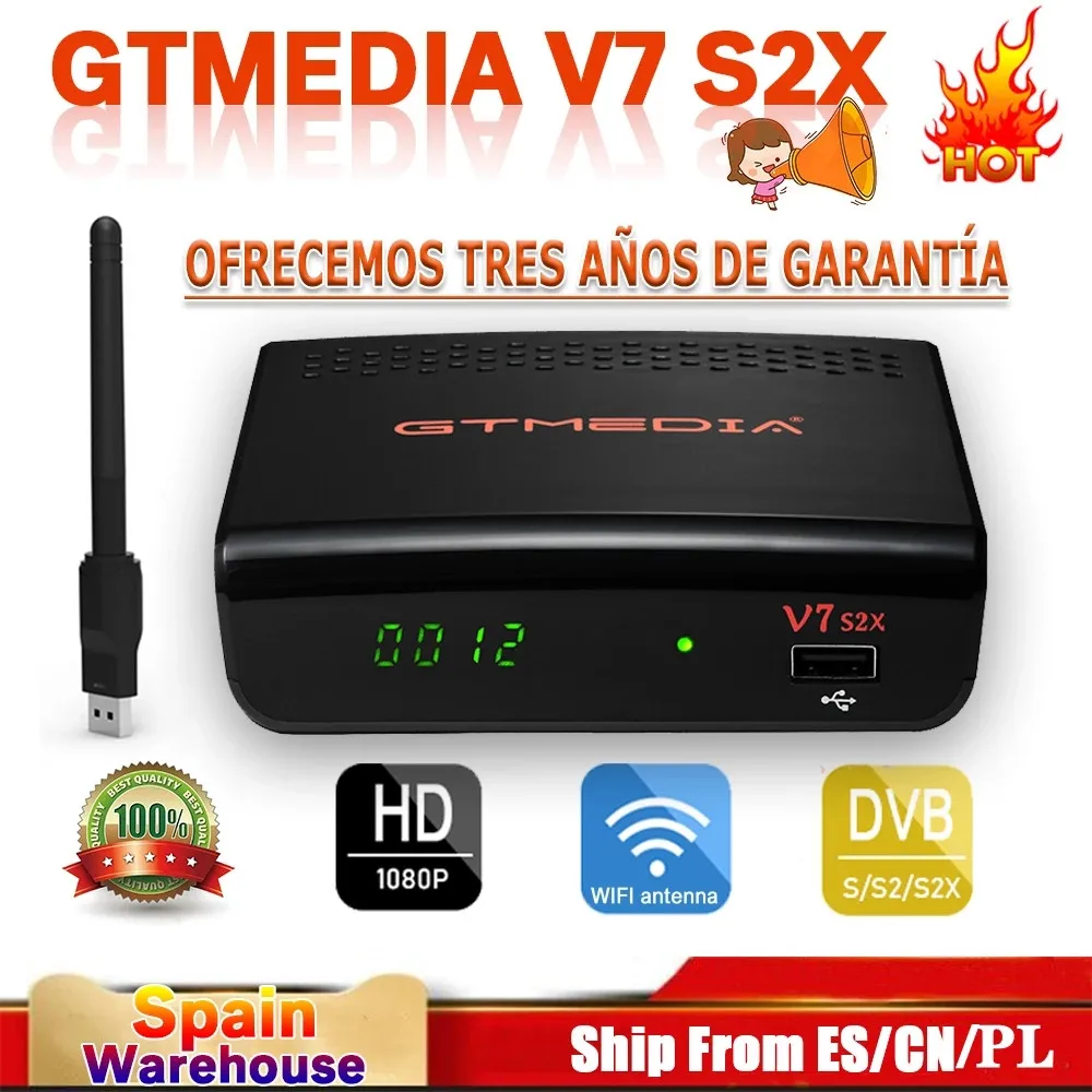 

FTA 1080P GTMedia V7 S2X спутниковый ресивер DVB-S2 GTMEDIA V7S2X полный + USB WIFI обновленный от GTMEDIA V7S HD-рецептор без приложения