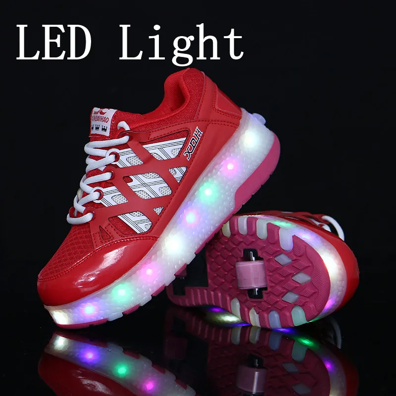 

Two Wheels Luminous Sneakers Led Light Roller Skate Shoes for Children Kids Shoes Boys Girls Shoes Light Up Unisex