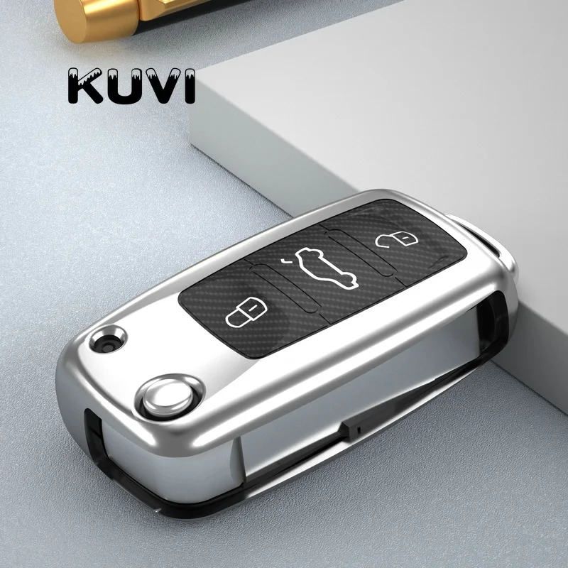 Мягкий чехол из ТПУ для автомобильного ключа Volkswagen VW Passat Golf Jetta Bora Polo Sagitar Tiguan Skoda