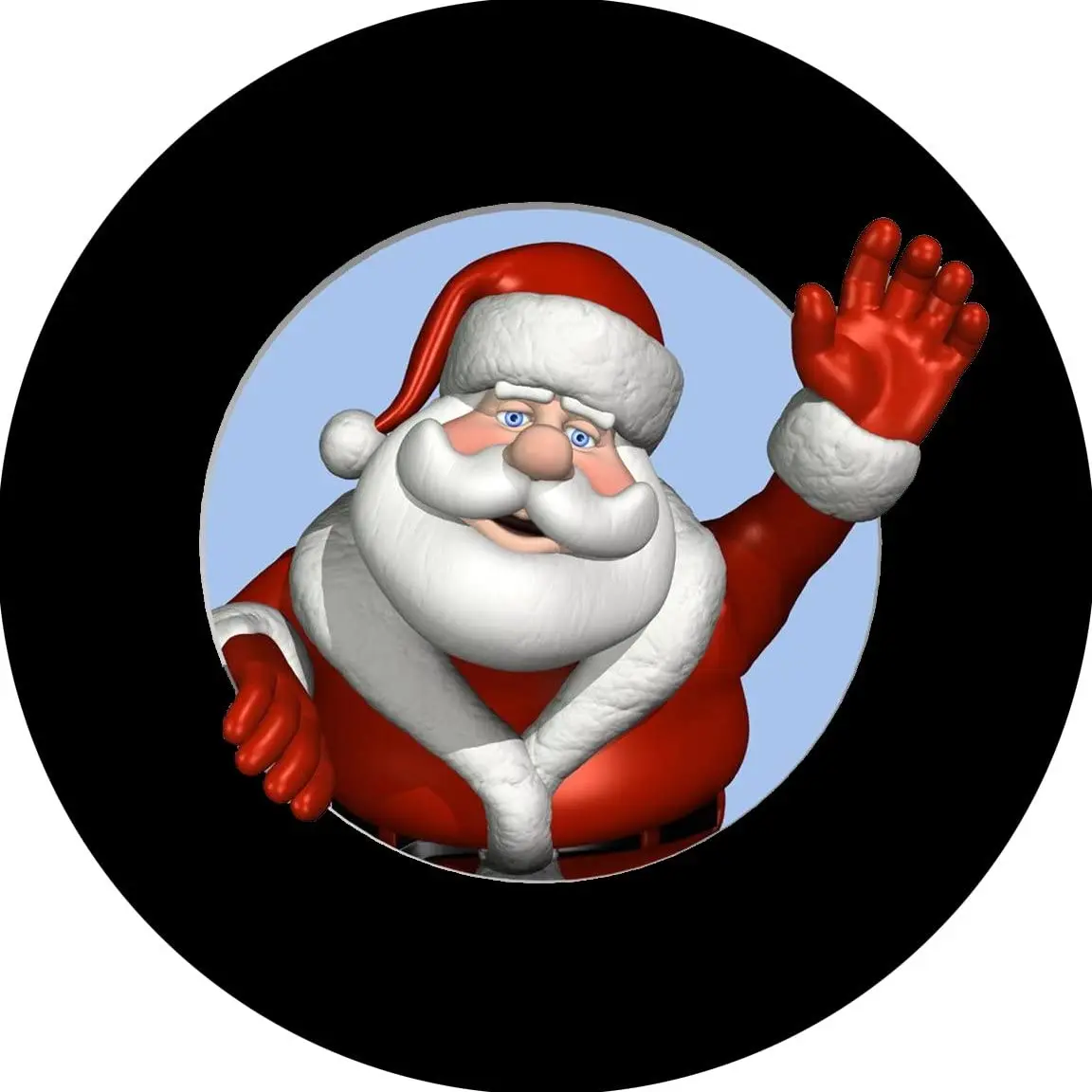 

TIRE COVER CENTRAL Santa Waving Christmas Spare Tire Cover (Select tire Size/Back up Camera Opening in MENU)