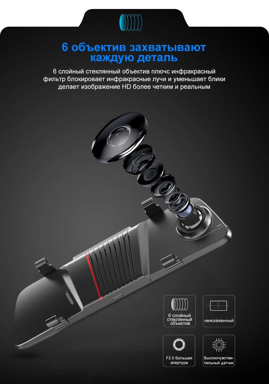 AWESAFE AH11 Dash Cam 2.5D FHD 1080P Автомобильный видеорегистратор Камера поток зеркало заднего вида 10 ''ips привод Видео Авто рекордер ночное видение