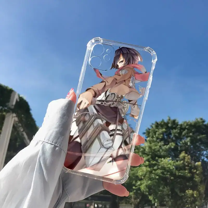 

attack on titan anime Phone Case Transparent for Clear iPhone 11 12 8 7 6 6S XS MAX Plus X 5S SE 2020 XR mini pro
