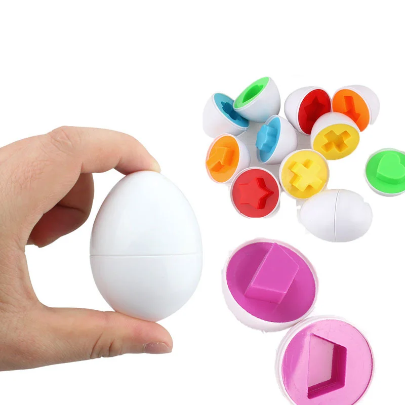 

Huilong 2PCS Montessori Learning Education Math Toys Smart Eggs 3D Puzzle Game For Children Popular Toys Jigsaw Mixed Shape Tool