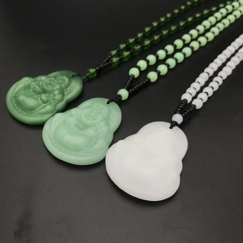 Будда из натурального камня кулон ожерелье для женщин и мужчин Унисекс Туфли в