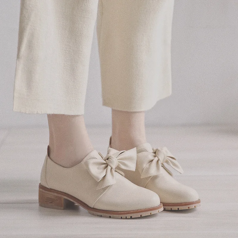 

Shoes For Women Oxfords Flats Platform Shallow Lace Up Round Toe shoes Patent Leather Creeper Black Bow Loafers Plus Size 34-43