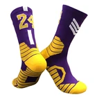 Толстые мужские носки для спортивной команды, баскетболистов, с цифровым номером  24, с изображением черной мамбы, Los Angeles LA Sox