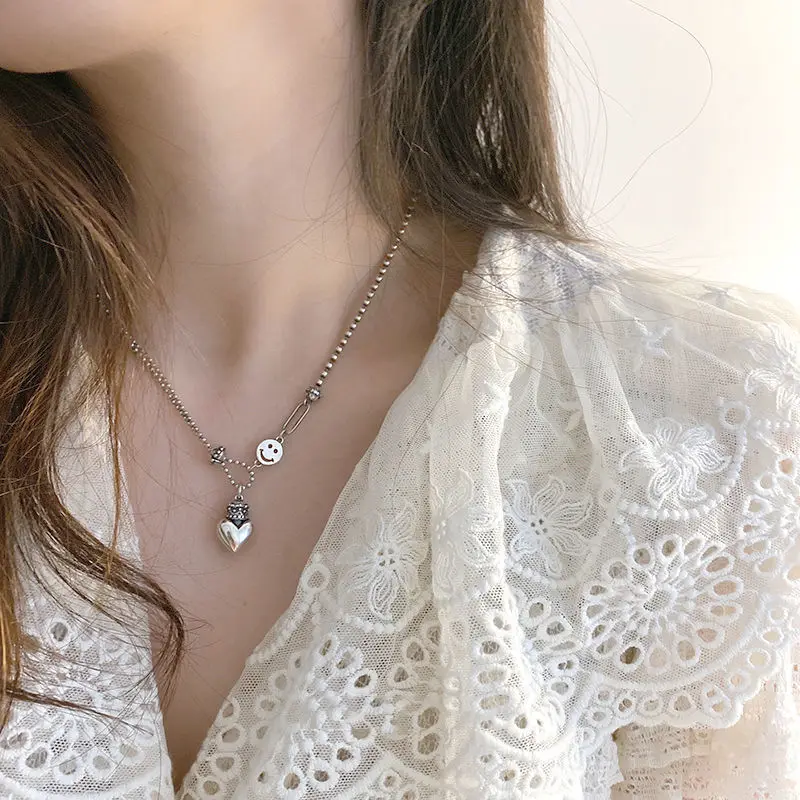 

Sterling Silver Necklace Female Clavicle Chain Fashion Jewelry Popular Birthday Gift Girl Charm Customized Sweater Chain