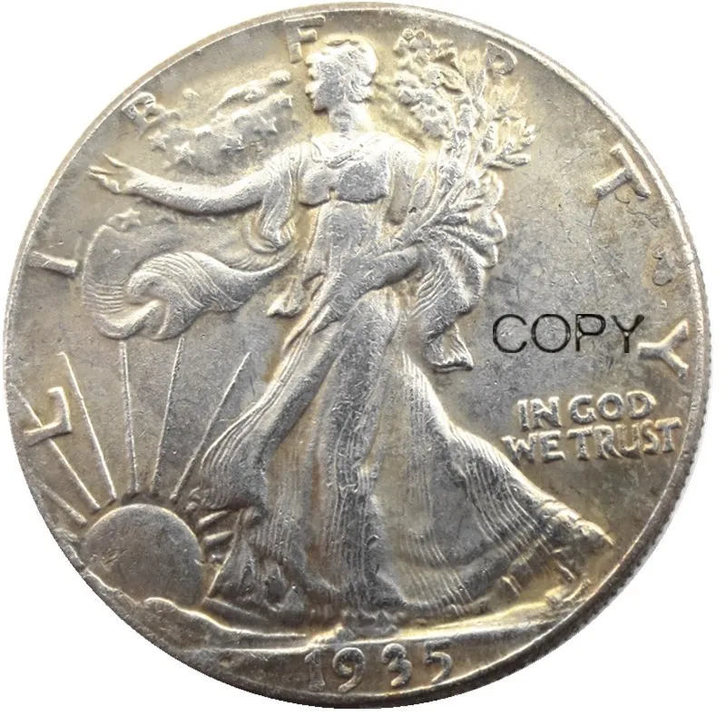 

US 1935 PDS Walking Liberty Half Dollar Silver Plated Copy Coins