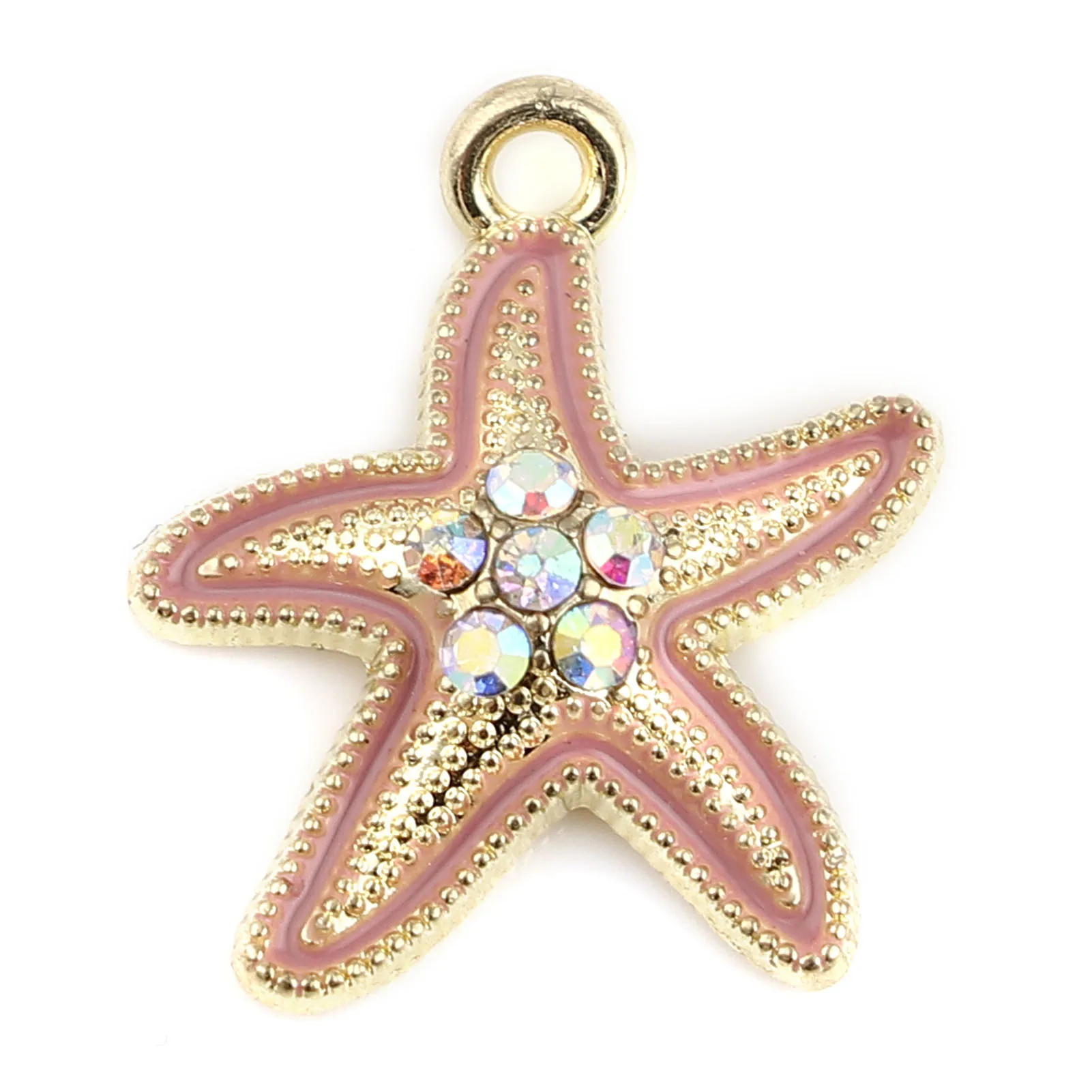 

Bohemian Ocean Jewelry Charms Star Fish Multicolor Rhinestone Pendants DIY Making Necklace Earrings Women Party Jewelry,10PCs