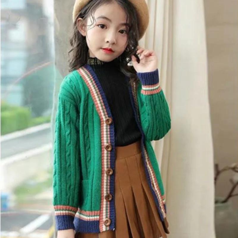 

Girl Sweater Kids Baby Toddler Tops 2021 Simple Thicken Warm Winter Autumn Wool Knitting Cashmere Christmas Children Clothing