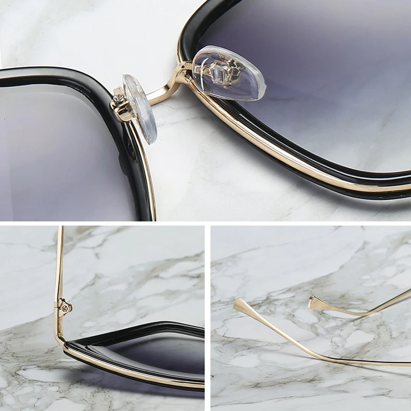 

2021 New Brand Designer Cateye Sunglasses Women Vintage Metal Glasses For Women Mirror Retro Lunette De Soleil Femme UV400