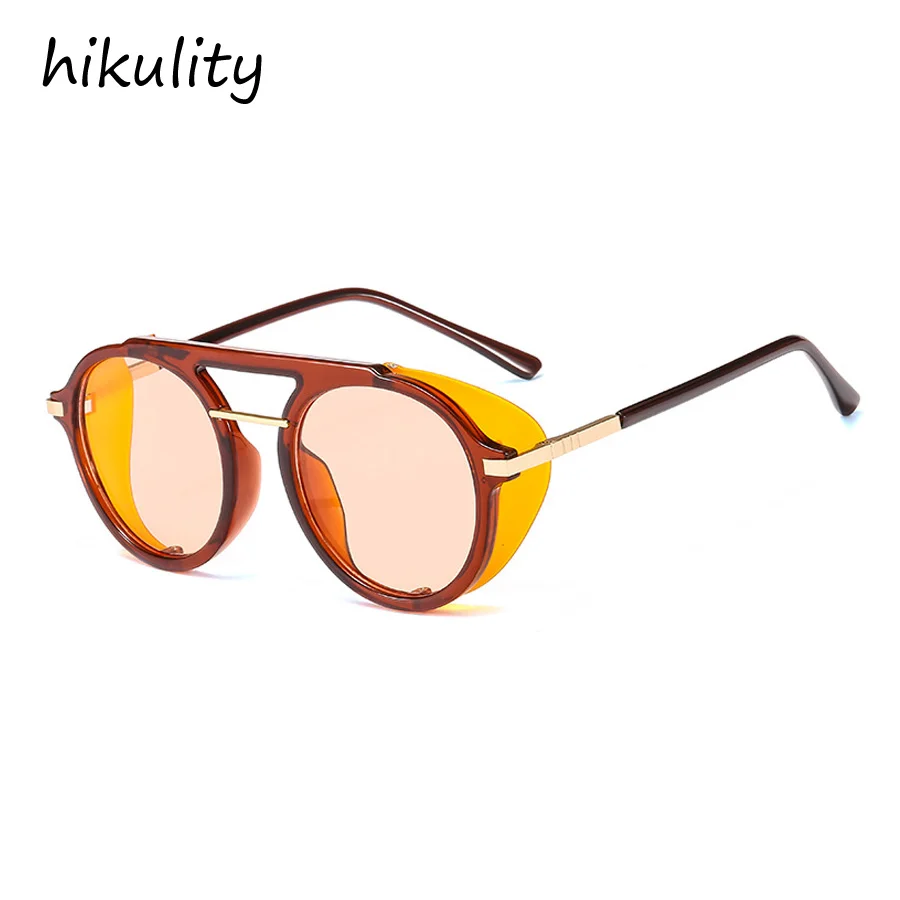 

91024a Unisex Vintage Gradient Lens Round Punk Sunglasses for Women Men