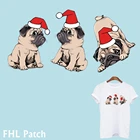 Рождественская термонаклейка для одежды, футболка для детей, термонаклейка для одежды, термонаклейка, принт, нашивки в форме собак