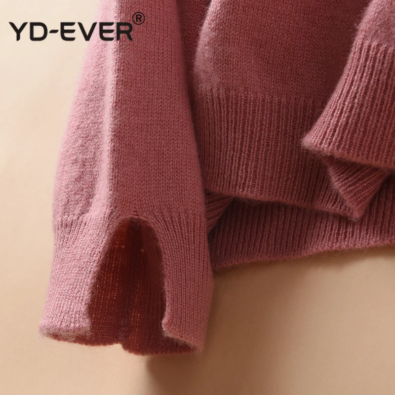 Высокое качество женский свитер 100% козья шерсть кашемир пуловеры зима новая мода