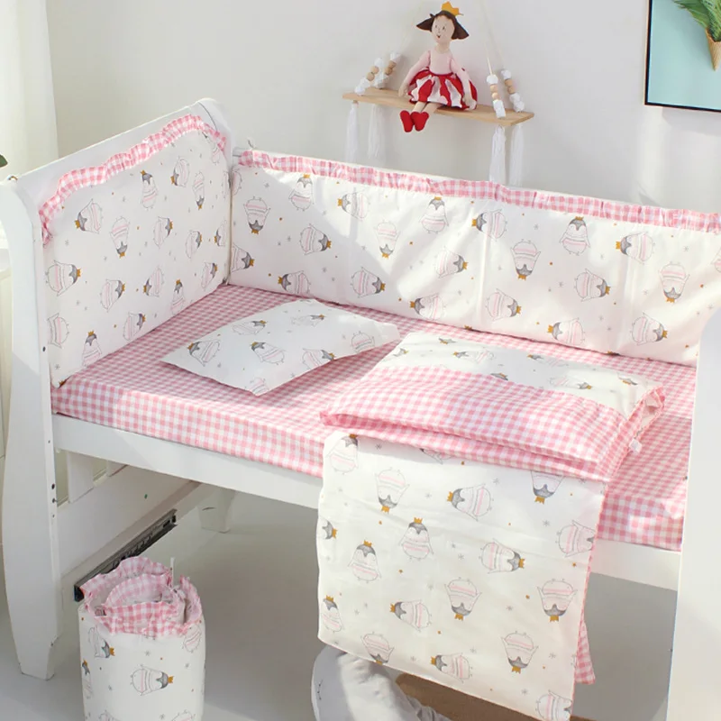 5 шт./компл. Разноцветные детские постельные принадлежности для кроватки