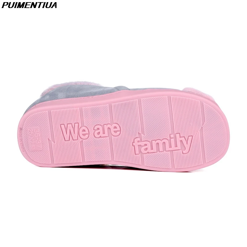 Симпатичные домашние тапочки женские меховые короткие плюшевые с мультяшным