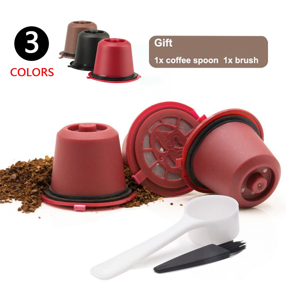 Многоразовые капсулы для кофе Nespresso с 1 пластиковой ложкой фильтр оригинальной