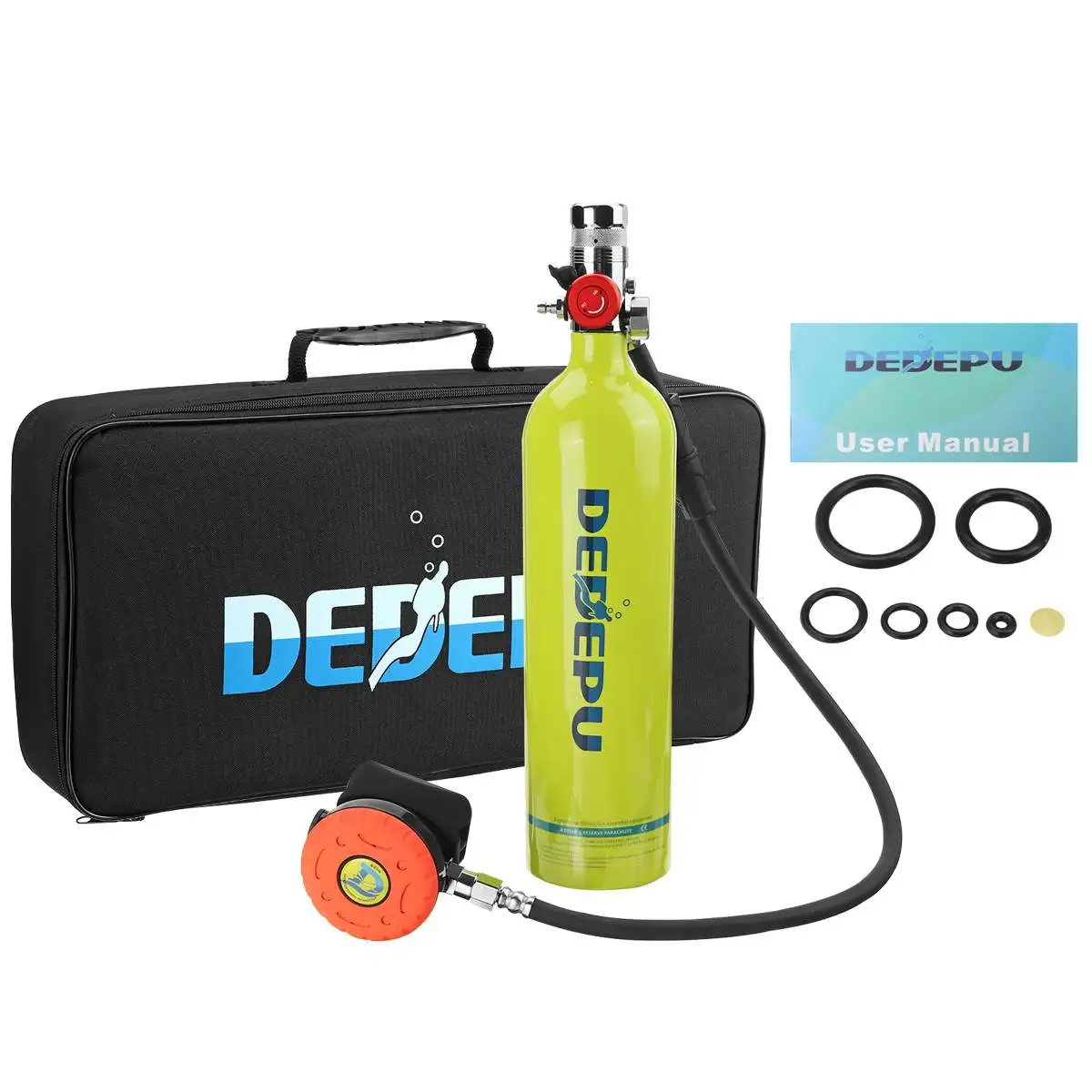 

1340ML Oxygen Tank Set Diving System Mini Scuba Air Tank Scuba Oxygen Cylinder Reserve Air Tank Snorkeling Diving Equipment
