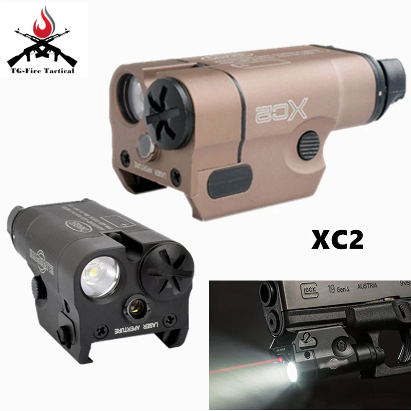 Тактический охотничий фонарь XC2 ультракомпактный Лазерный в красную точку