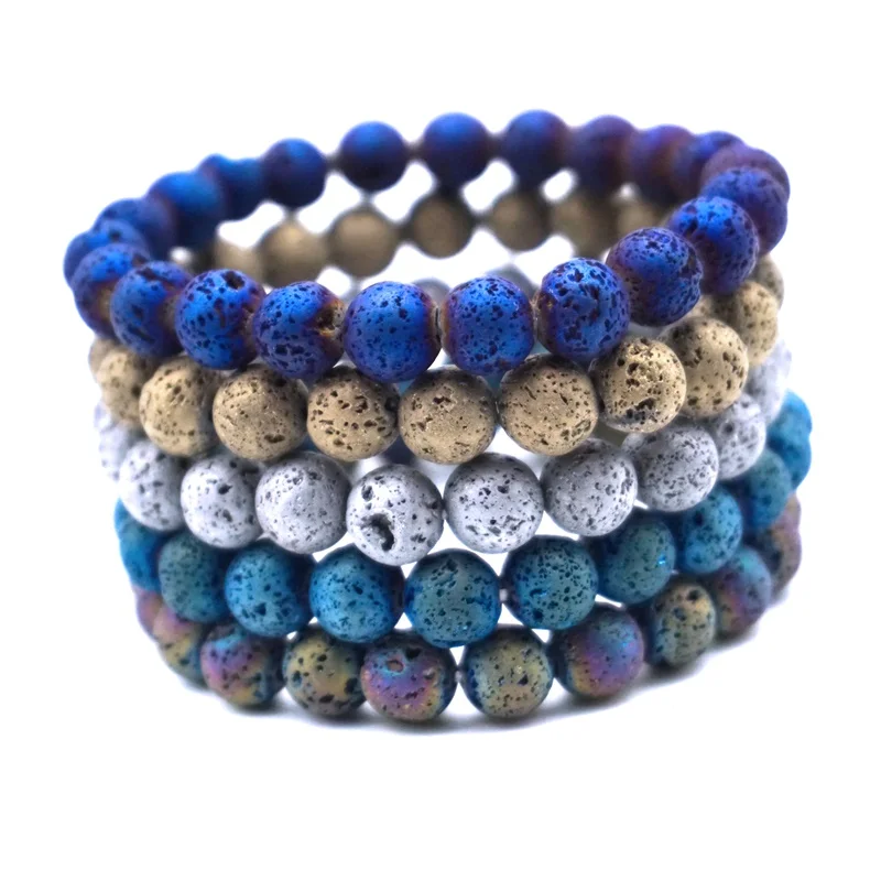 Новый стиль 6 мм 8 бусины из лавы браслет сделай сам вулканическая ароматерапия