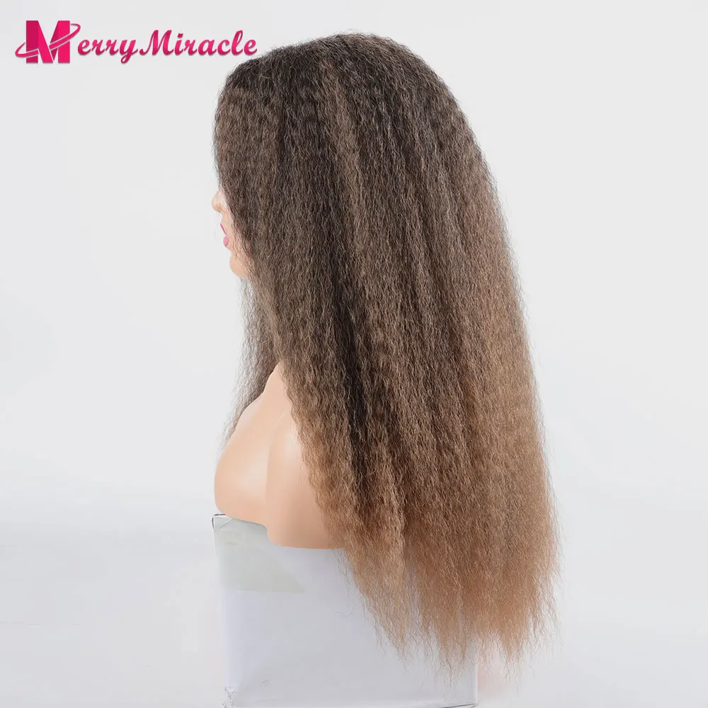 Long Kinky Curly Ombre Color Synthetic Wigs for Black Women Black Blonde Ginger White Hair Afro Kinky Curly Synthetic Hair Wigs